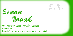 simon novak business card