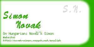 simon novak business card